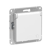 Розетка 1-м СП AtlasDesign 16А IP20 с заземл. защ. шторки с крышкой механизм бел. SE ATN000146