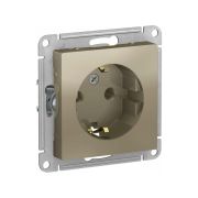 Розетка 1-м СП AtlasDesign 16А IP20 с заземл. механизм шампань SE ATN000543