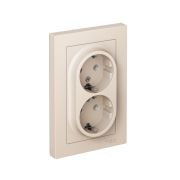 Розетка 2-м СП AtlasDesign 16А IP20 с заземл. в сборе беж. SE ATN000224