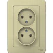 Розетка 2-м СП Blanca 16А IP20 250В без заземл. без защ. шторок беж. SE BLNRS000027