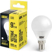 Лампа светодиодная G45 9Вт шар 4000К нейтр. бел. E14 230В IEK LLE-G45-9-230-40-E14