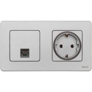Розетка компьютерная СП Inspiria RJ45 кат.5E UTP IP20 алюм. IEK 673827