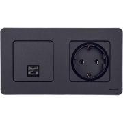 Розетка компьютерная СП Inspiria RJ45 кат.5E UTP IP20 антрацит IEK 673828