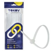 Хомут кабельный нейлоновый бел. 3.6х300 (уп.100шт) TOKOV ELECTRIC TKE-HNS-3.6-300-W/100
