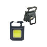 Фонарь-брелок аккумуляторный походный кемпинг 6Вт COB LED Li-po 502030 200мА.ч USB-шнур type C корпус ABS-пластик алюм. открывалка магнит на корпусе карабин регулируемая подставка КОСМОС KOC207Lit