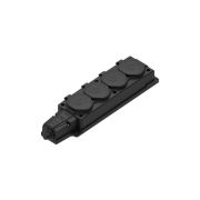 Колодка удлинителя 4-м MultiSet 16А 250В IP44 с заземл. каучук черн. SE MST4104BK