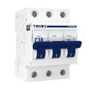 Выключатель автоматический модульный 3п C 10А 4.5кА PRIZMA TOKOV ELECTRIC TKE-PZ45-MCBI-3-10-C