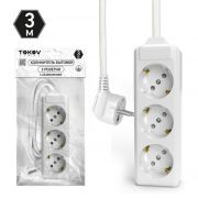 Удлинитель 3х3м с заземл. 10А 3х1.5 TOKOV ELECTRIC TKL-C01-BU3-3-1.5-Z