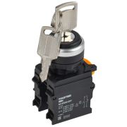 Переключатель 3 полож. 1НО+1НЗ с ключом черн. MASTER IEK MI-SW60-20Y-3-34-3-K02