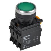 Кнопка d22мм 1НО+1НЗ MASTER с подсветкой зел. IEK MI-BT60-11D-3-12-K06
