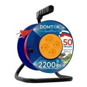 Удлинитель на катушке 4х50м без заземл. 10А IP20 2.2кВт ПВС 2х1 DOMTOK 2440