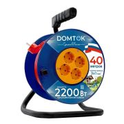 Удлинитель на катушке 4х40м с заземл. 10А IP20 2.2кВт ПВС 3х1 DOMTOK 2443
