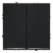Переключатель проходной 2-кл. СП S70 10А с подсветкой механизм графит Voltum VLS020407