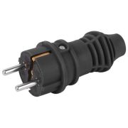 Вилка прямая VX13-B-IP44 16А IP44 с заземл. каучук черн. Эра Б0069321