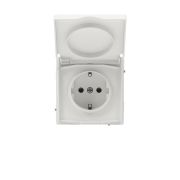 Розетка силовая KANT IP44 2P+E защ. шторки с крышкой бел. песок DKC 7010013