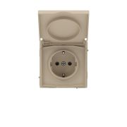 Розетка силовая KANT IP44 2P+E защ. шторки с крышкой ванильн. марципан DKC 7015013
