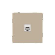 Розетка компьютерная 1-м KANT RJ45 кат.5E без шторки ванильн. марципан DKC 7015663