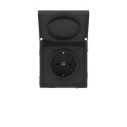 Розетка силовая KANT IP44 2P+E защ. шторки с крышкой черн. уголь DKC 7012013