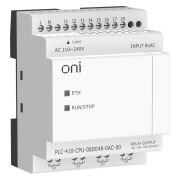 Модуль ЦПУ ПЛК 410 8 DI 4 RO 220В AC с Ethernet портом без экрана ONI PLC-410-CPU-08D04R-0AC-00