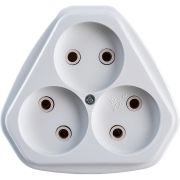 Розетка 3-м СП РС10-394 10А IP20 бел. Кунцево 5928