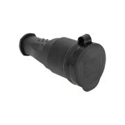 Розетка переносная 16А IP44 230В 2P+PE с защ. крышкой каучук Basic EKF RPS-012-16-230-44