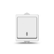Переключатель проходной 1-кл. ОП Аллегро 10А IP54 (еврослот) бел. UNIVersal 5563484