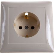 Розетка 1-м СП Селена РС16-370 16А IP20 с заземл. сл. кость Кунцево 8146