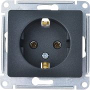 Розетка 1-м СП 1мод. Glossa 16А IP20 с заземл. механизм антрацит SE GSL000743