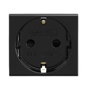 Розетка 1-м 2мод. Viva 16А IP20 2P+E с заземл. защ. шторки черн. DKC 45205