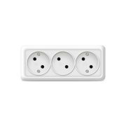 Розетка 3-м ОП Олимп 16А IP20 без заземл. бел. UNIVersal 1160