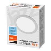 Светильник светодиодный PPL-R WH 3Вт 6500К IP40 d90мм ДВО встраив. ультратонкий кругл. JazzWay 5008441A