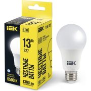 Лампа светодиодная A60 13Вт грушевидная 230В 6500К E27 IEK LLE-A60-13-230-65-E27